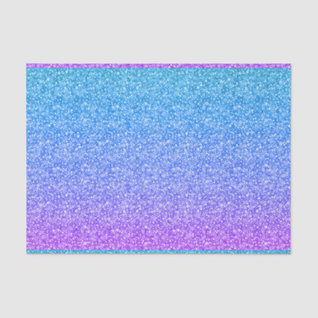 Purple And Blue Faux Glitter And Sparkles Tissue Paper (Front)
