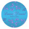 Purple and Blue Floral 1.5" Round Wedding Sticker