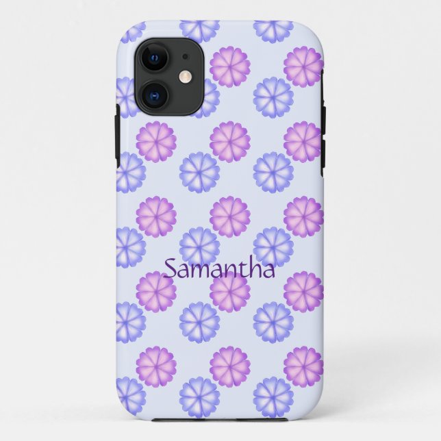 Purple And Blue Flowers Case-Mate iPhone Case (Back)
