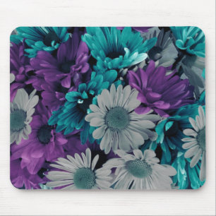Purple and Blue Flowers Mouse Pad