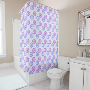 Purple And Blue Flowers Shower Curtain
