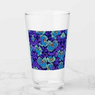 Purple and Blue Flowers William Morris Glass