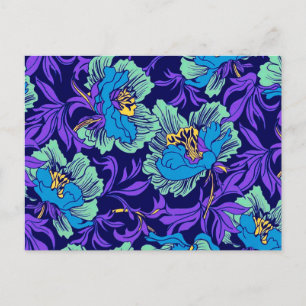 Purple and Blue Flowers William Morris Postcard