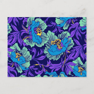 Purple and Blue Flowers William Morris Postcard