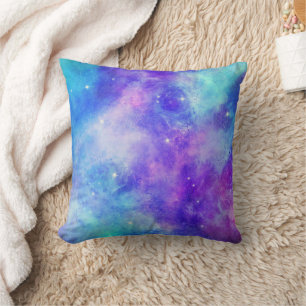 Purple and Blue Galaxy Space Abstract Cushion