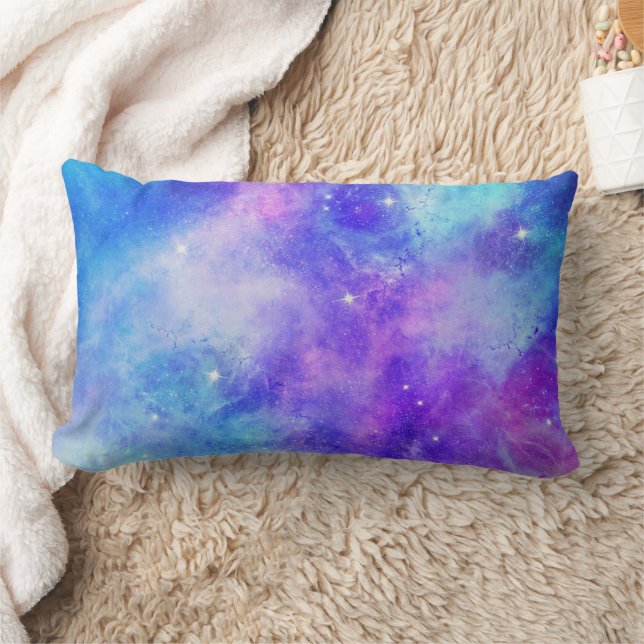 Purple and Blue Galaxy Space Abstract Lumbar Cushion (Blanket)