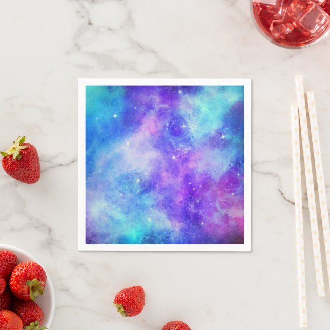 Purple and Blue Galaxy Space Abstract Napkin (Insitu)