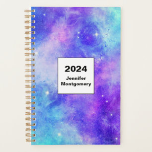 Purple and Blue Galaxy Space Abstract Planner