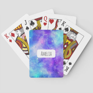 Purple and Blue Galaxy Space Abstract Playing Cards