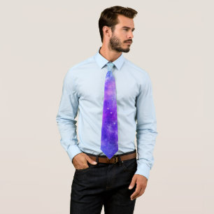 Purple and Blue Galaxy Space Abstract Tie