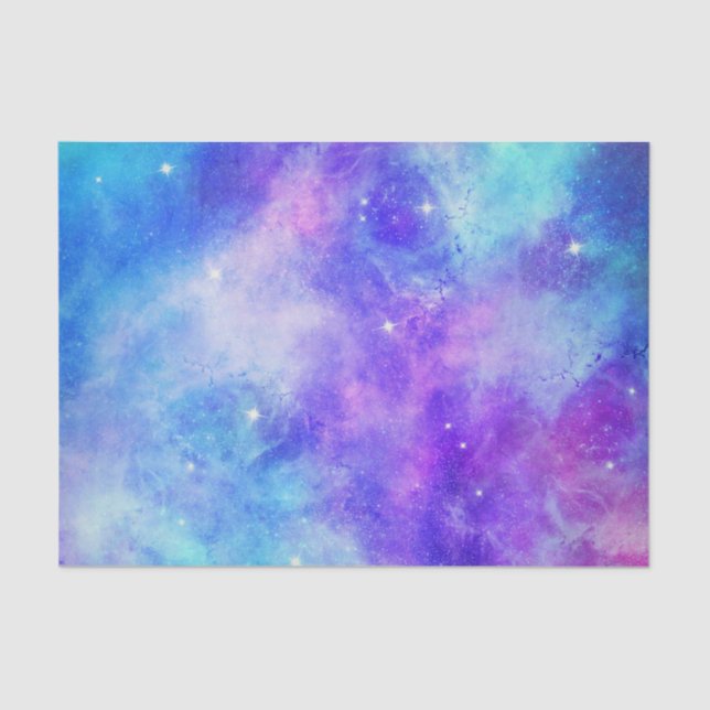 Purple and Blue Galaxy Space Abstract Tissue Paper (Front)