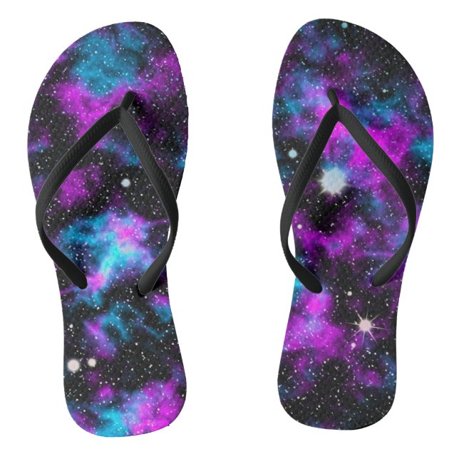 Purple and Blue Galaxy Thongs (Footbed)