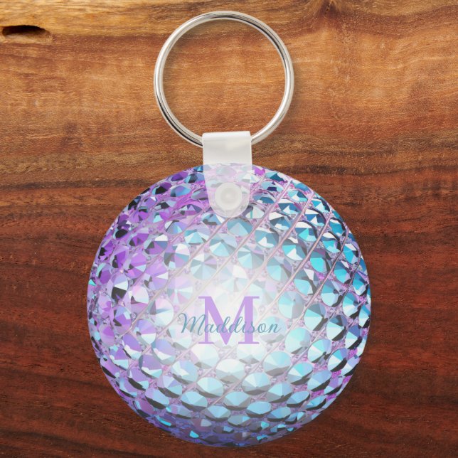Purple and Blue Gem Look for Her Key Ring (Front)