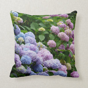 Purple and Blue Hydrangeas Throw Pillow