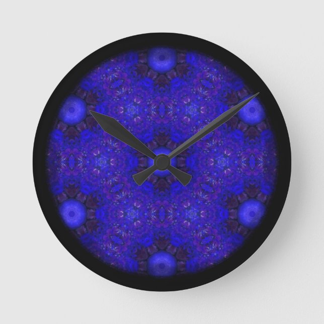 Purple and Blue in 3D Round Clock (Front)