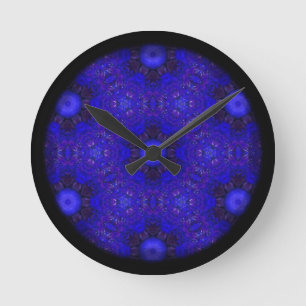 Purple and Blue in 3D Round Clock