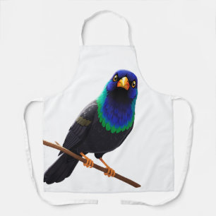 Purple and Blue Iridescent Bird Apron