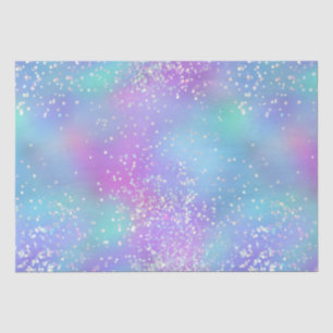 Purple and Blue Iridescent Holo Paint Splatters Tissue Paper