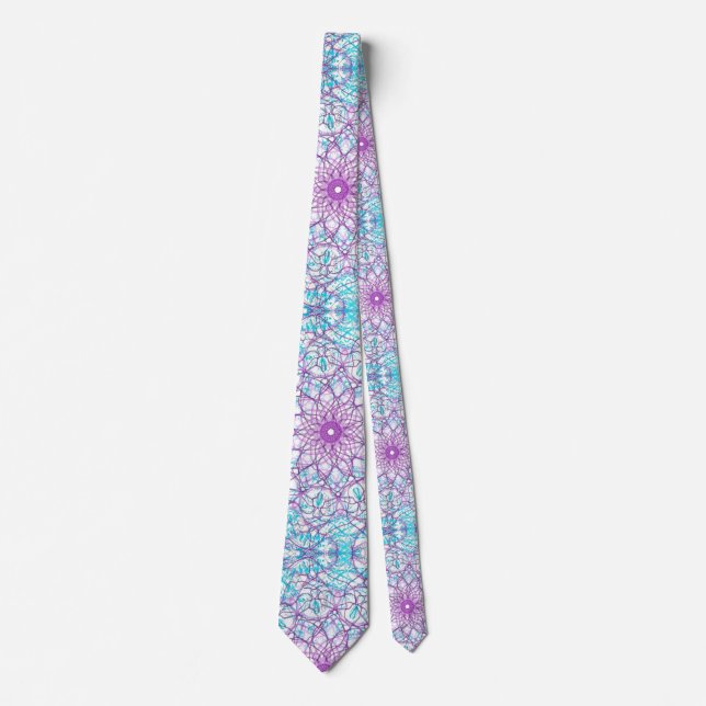 Purple and blue kaleidoscope tie (Front)