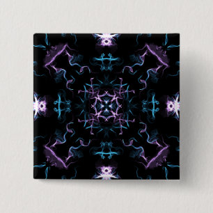 Purple and Blue Mandala Flower 15 Cm Square Badge