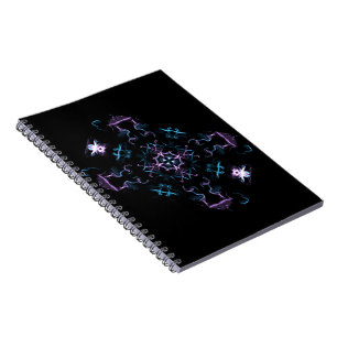 Purple and Blue Mandala Flower Notebook