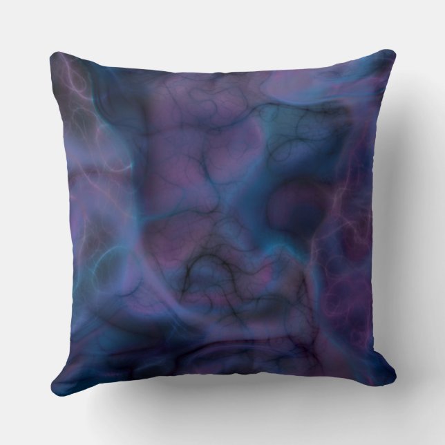 purple and blue Marble abstract Cushion (Back)
