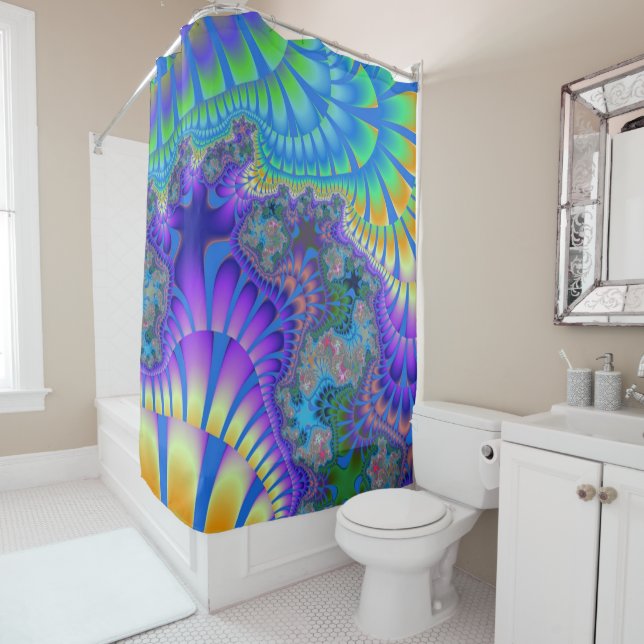 Purple and Blue Melt Shower Curtain (In Situ)