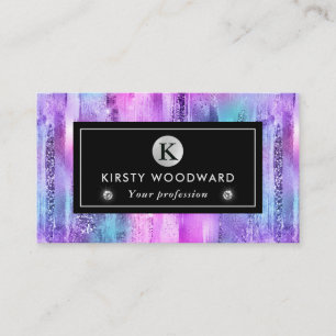 Purple and Blue Mermaid Paint strokes Pattern Business Card