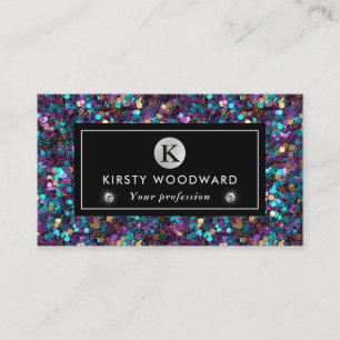 Purple and Blue Mermaid Sequins Pattern Business Card