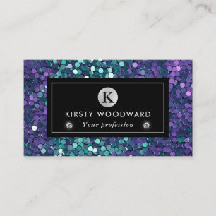 Purple and Blue Mermaid Sequins Pattern Business Card
