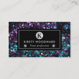 Purple and Blue Mermaid Sequins Pattern Business Card