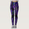 Purple and  blue Mola image Leggings