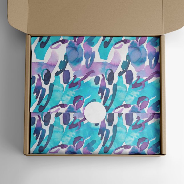 Purple and Blue Painted Abstract Tissue Paper (Creator Uploaded)