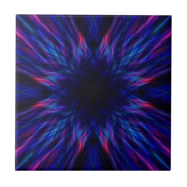 Purple and blue pattern ceramic tile (Front)