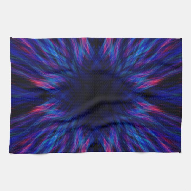 Purple and blue pattern tea towel (Horizontal)