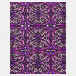 Purple and Blue Patterned Fleece Blanket