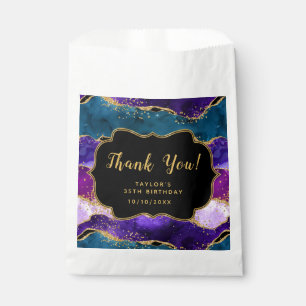 Purple and Blue Peacock Agate Birthday Thank You Favour Bag