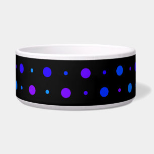 purple and blue polka dots on black