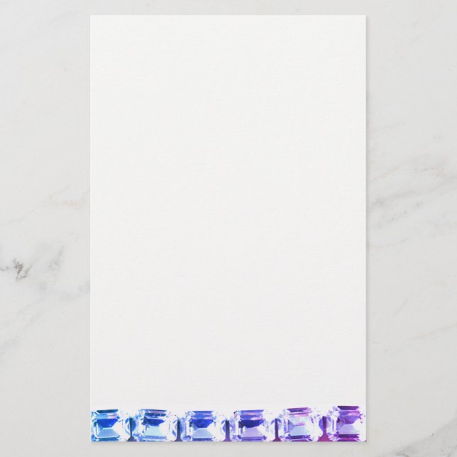 Purple and blue Rhinestones - vintage jewellery Stationery (Front)