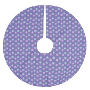Purple and blue snowflake winter/Christmas Brushed Polyester Tree Skirt