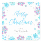 Purple and Blue Snowflakes Merry Christmas
