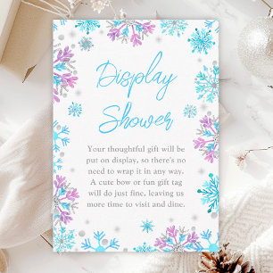 Purple and Blue Snowflakes Winter Display Shower Enclosure Card