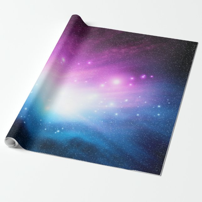 Purple and blue Space Galaxy Sky Wrapping Paper (Unrolled)