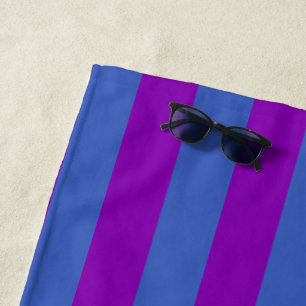 Purple and Blue Stripes Beach Towel