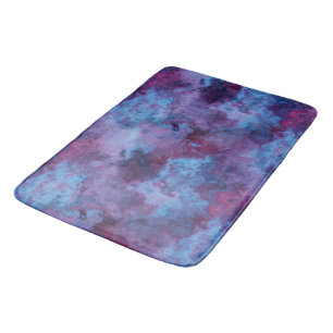 purple and blue turquoise Marble abstract Bath Mat