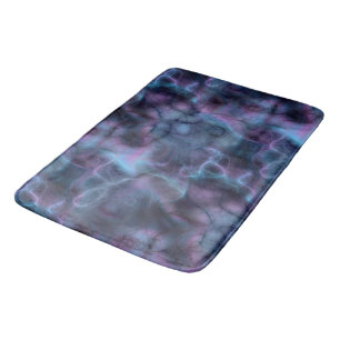 purple and blue turquoise Marble abstract Bath Mat
