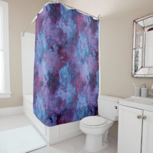 purple and blue turquoise Marble abstract Shower Curtain