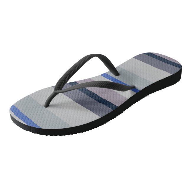Purple and Blue Wavy Stripes Thongs (Angled)