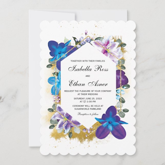  Purple and Blue Wedding template (Front)