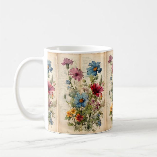 Purple and Blue Wildflower Mug (Left)